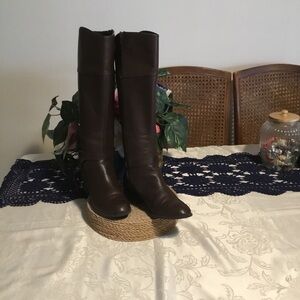 HOST PICK- Alfani Step Flex Brown Heeled Boots with Classic Design